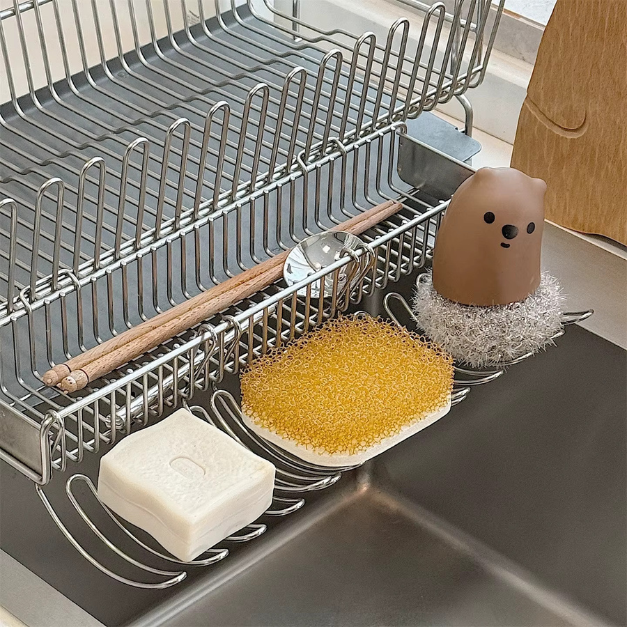 YOCITY Edelstahl-Abtropfkorb Set in Silber, hängender Küchenspülbecken-Ablagekorb und multifunktionaler Aufbewahrungskorb für deinen Haushalt, 2 Stück - Bild 2