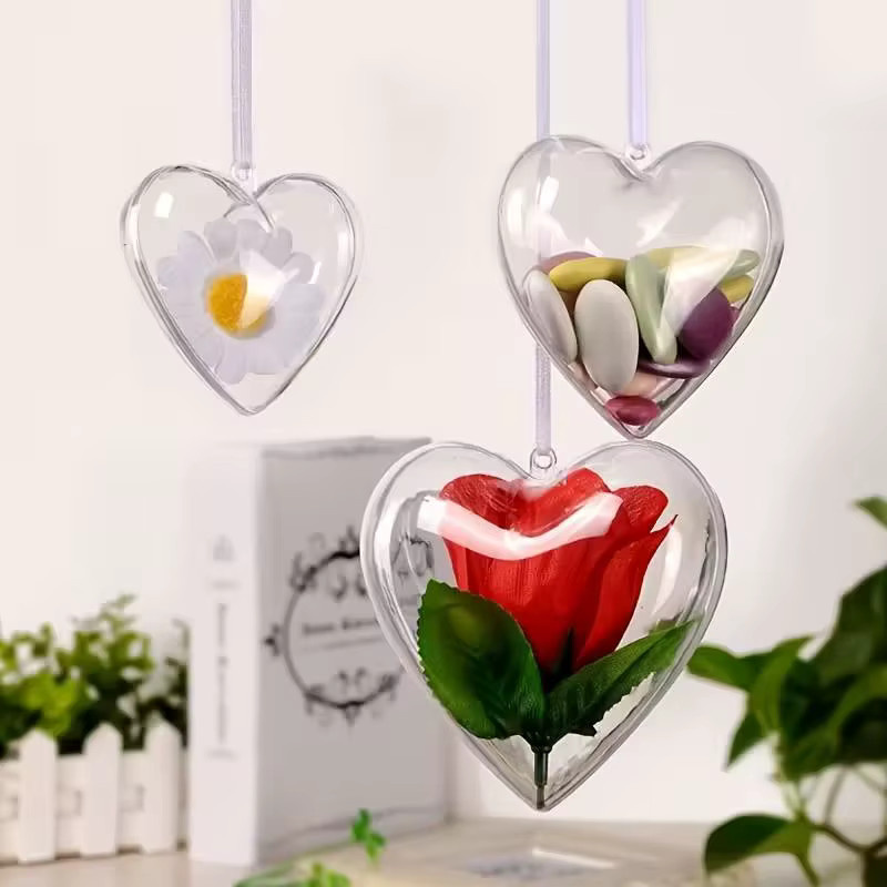 10 Stück ZQNYCY Herz-Süßigkeitsboxen aus Acryl in Transparent, befüllbare Herz-Verpackungen für Hochzeit, Geburtstag und Party - Bild 3
