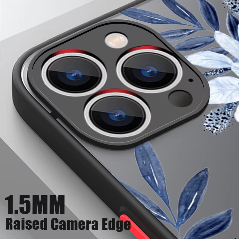 Magnetische Handyhülle mit buntem Blumenmuster für Apple iPhone 16 15 14 13 12 Pro Max Plus – Stoßfeste matte Acryl Abdeckung in Multicolour - Bild 2