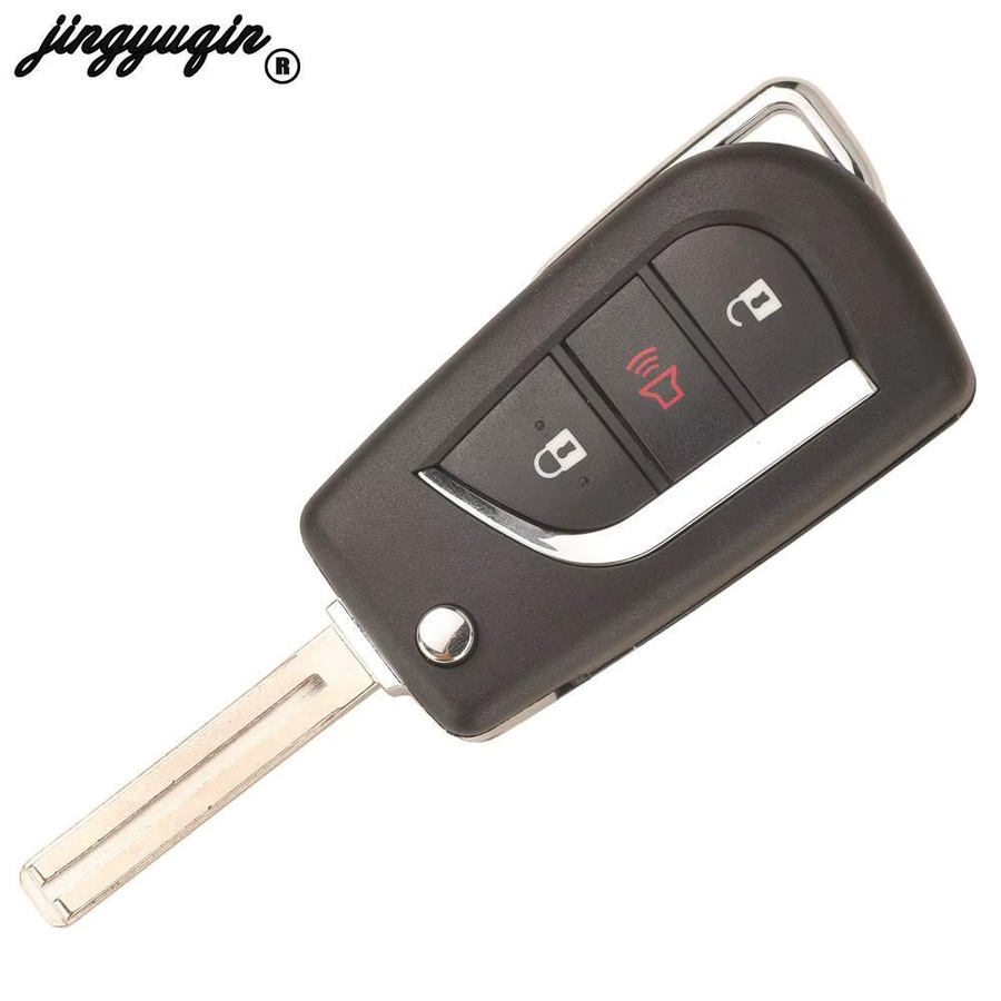 Jingyuqin Autoschlüssel Fernbedienung mit 314MHz H-8A Chip und 3 Tasten in Schwarz für Toyota Vios Hilux RAV4 Yaris (2013-2015) - Bild 3