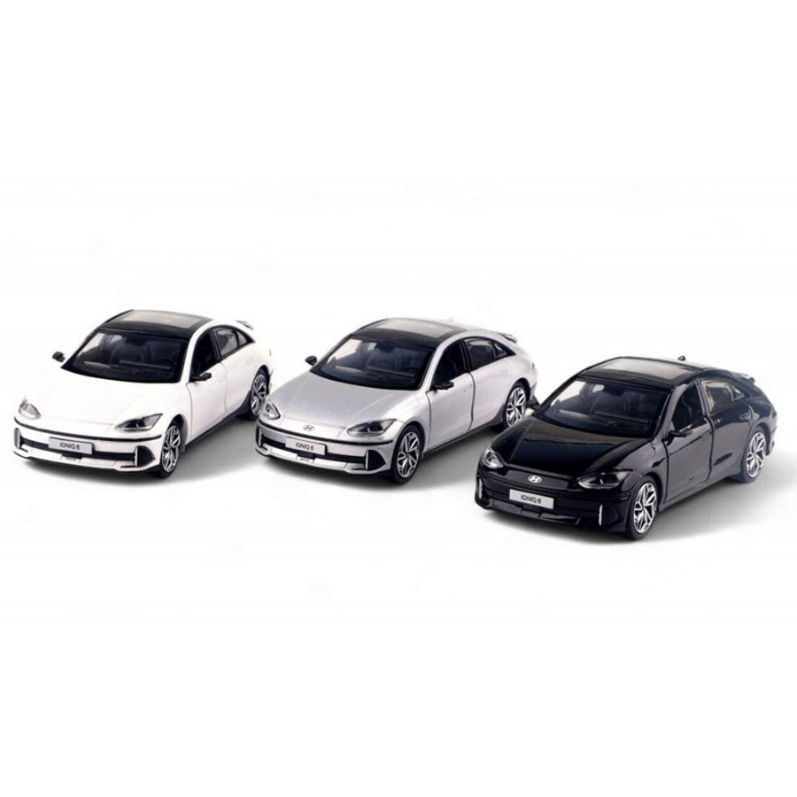 Board M Factory Hyundai IONIQ 6 Druckguss-Modellauto schwarz 1-teiliges Set - Bild 2