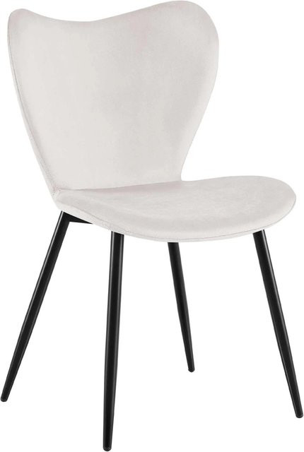 DELUKE Esszimmerstuhl COLON in Grau aus Samt, B/T/H: 50 x 58 x 80 cm - Bild 1