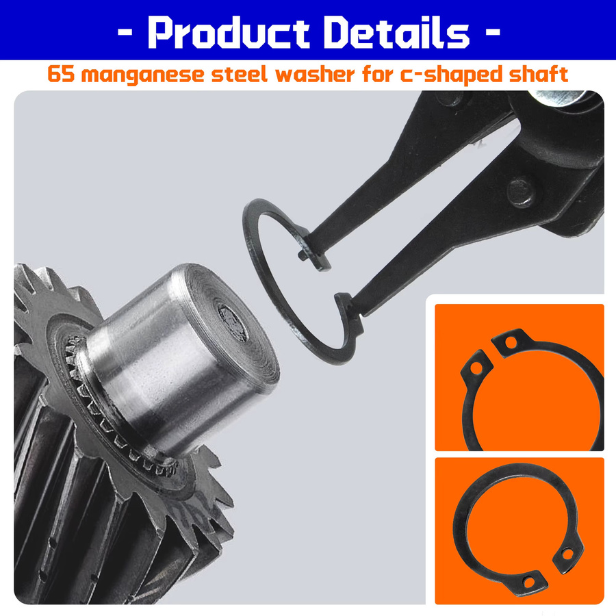 NexSync Sortiment-Set mit externen C-Typ Sicherungsringen aus Edelstahl in Schwarz, M5 bis M20 - Bild 3