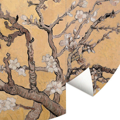K&L Wall Art Runde Vliestapete Van Gogh Vintage Mandelblüte, mehrfarbig, matt, B: 62 cm, H: 284 cm - Bild 2