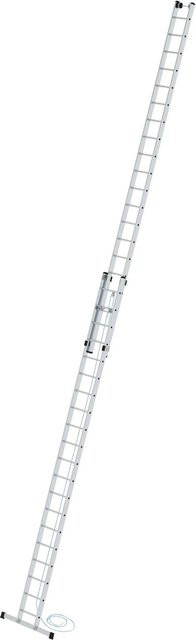 PROREGAL Sprossen-Seilzugleiter 2-teilig mit Standard-Traverse in Silber, 2 x 20 Sprossen - Bild 1