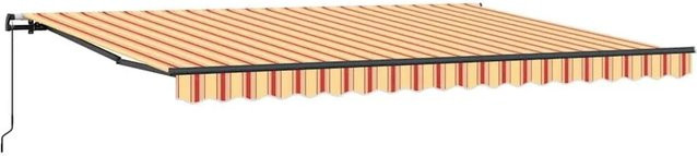 vidaXL Einziehbare Markise aus Polyester und Stahl in Gelb-Orange, B: 450 cm, T: 350 cm - Bild 1