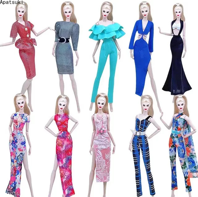 Barbie Puppen Zubehör, Cheongsam Kleid Overall Mantel Rock, Bunt / Mehrfarbig - Bild 1