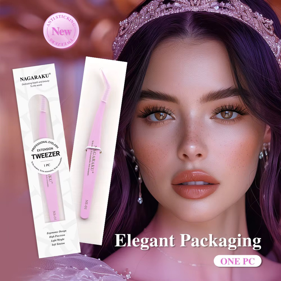 NAGARAKU Pinzette, Lila, Wimpernapplikator für Wimpernverlängerung - Bild 3