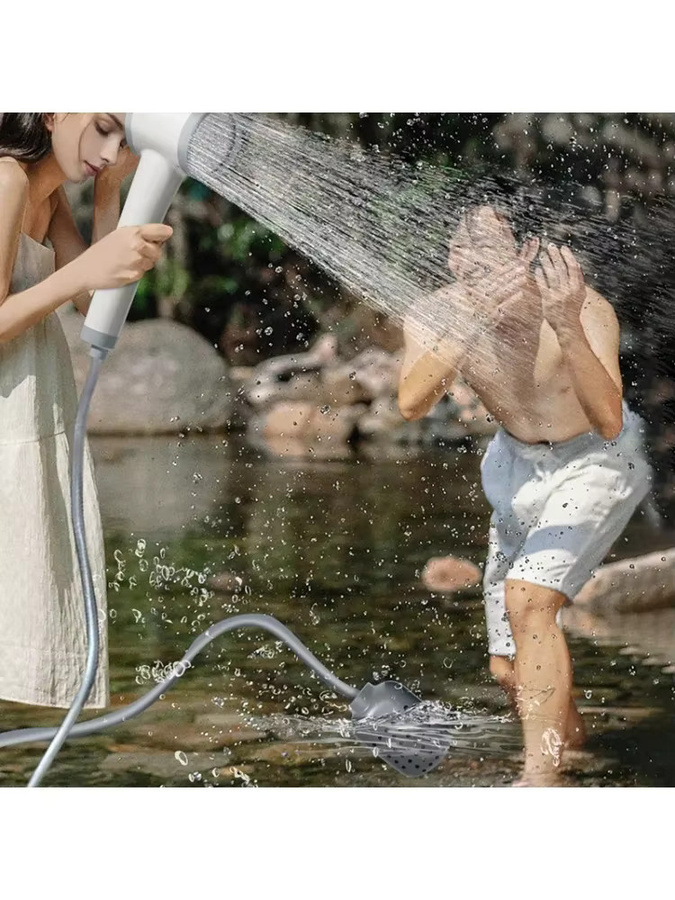 Dreamburgh Tragbare Elektrische Dusche mit eingebauter Batterie in Weiß für Außenbereich und Baustellen - Bild 3