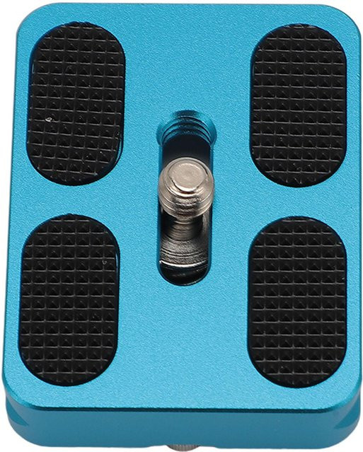 Koogeelife Kamera Schnellwechselplatte Arca Standard 38mm mit 1/4 Zoll Gewinde aus Metall und rutschfester Gummiauflage in Black und Blue - Bild 1