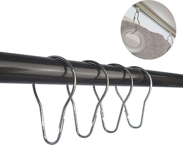 Duschvorhang Haken aus 304 Edelstahl in Silber für Gardinenstangen und Klemmbeschläge - Bild 1