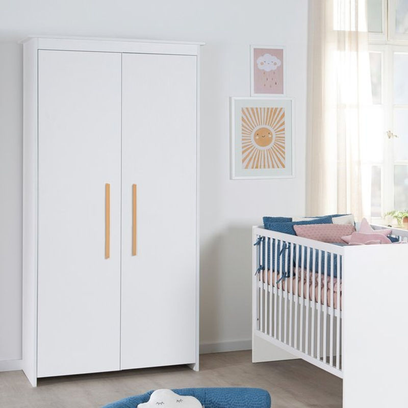 ROBA Kleiderschrank Lilo 2-türig Weiss B/T/H: 96 x 50 x 190 cm - Bild 2