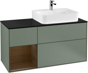 V&B Waschtischunterschrank Finion mit Abdeckplatte, Farbe Olivenmatt Lack, Breite: 120 cm, Tiefe: 50,1 cm, Höhe: 50,1 cm - Bild 1
