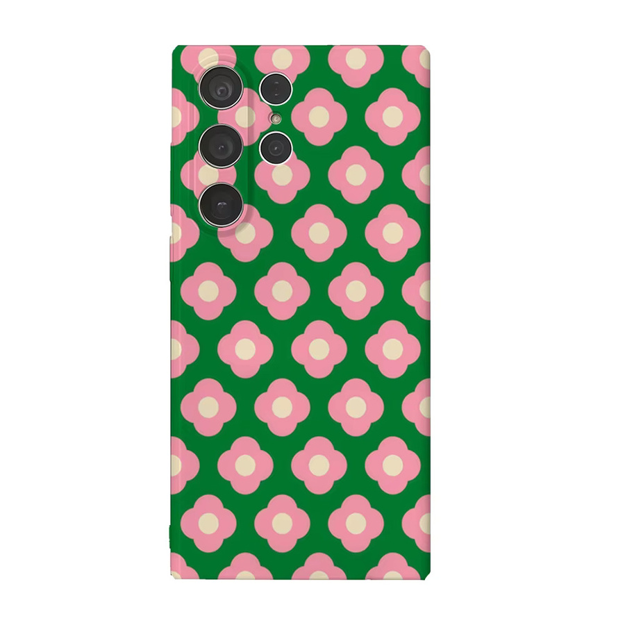 Glänzende Handyhülle mit Blumenmuster in Grün und Rosa für Samsung Galaxy S25 S24 S23 Ultra Plus A35 A16 - Bild 5