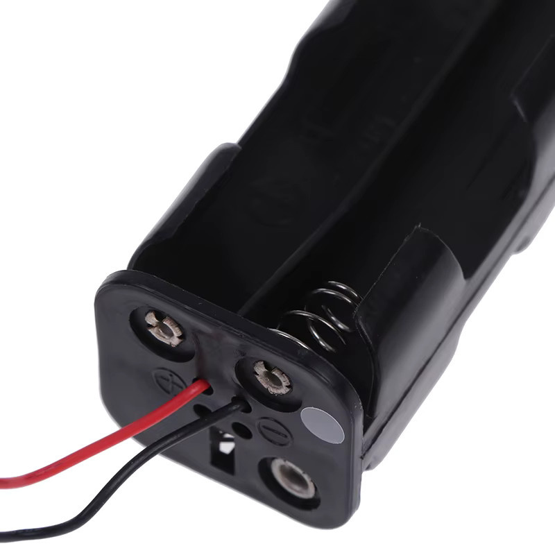 CHENJ 8-Fach AA-Batteriehalter in Schwarz, Doppelschichtige Kunststoff-Aufbewahrungsbox mit Kabelanschluss - Bild 3