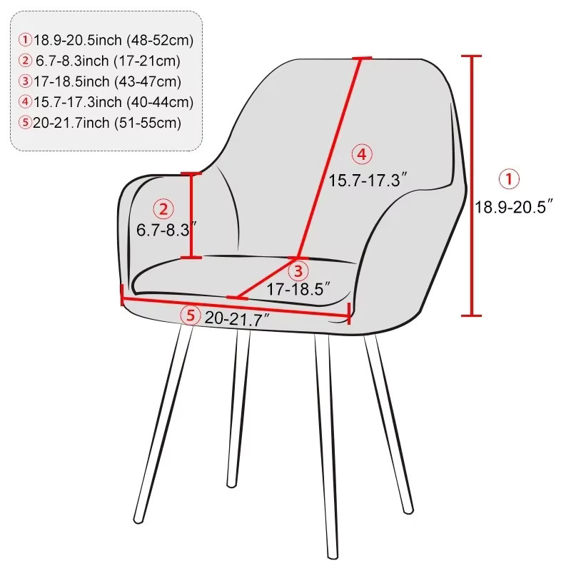 WANERQU Nordischer Samt-Esszimmerstuhlbezug, dehnbarer und rutschfester Hochlehner-Stuhlüberzug in einfarbigem Design - Bild 1