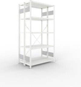 Meta Steckregal S3 CLIP 230 mit 10 Böden, Farbe RAL 7035 Lichtgrau, B/H/T: 200 x 100 x 30 cm - Bild 1