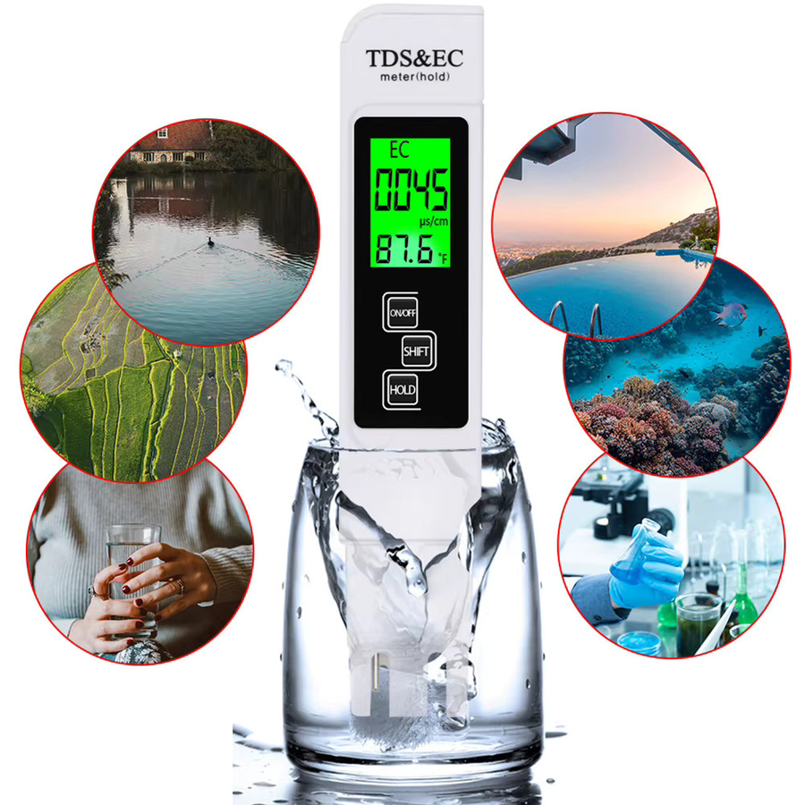VODOOL Digitaler EC TDS Tester und pH-Meter zur Wasserqualitätsanalyse für Aquarium und Pool in Weiß - Bild 3