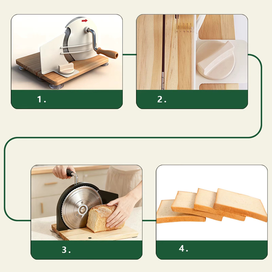 Serenable Manueller Brotschneider in Weiß mit einstellbarer Dicke - Bild 4