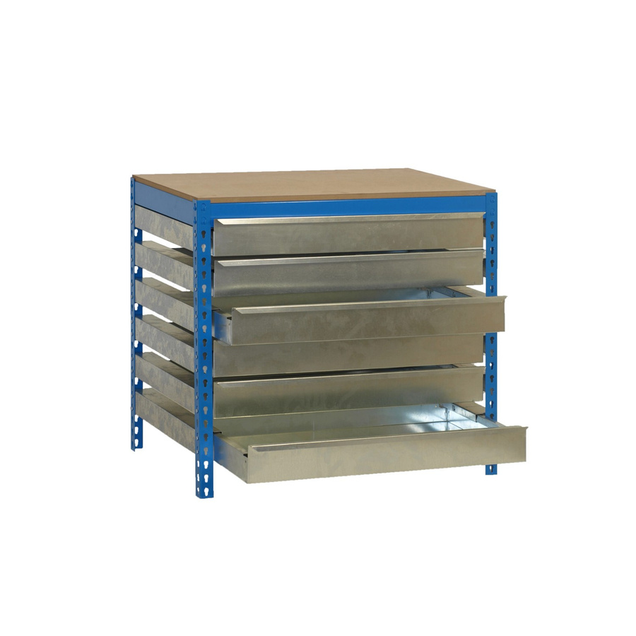 PROREGAL Werkbank Buffalo mit Schubfächern, Blau, H x B x T: 84 x 150 x 76 cm, Traglast 600 kg - Bild 2