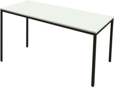 Schäfer Shop Pure Stahlrohrtisch Rechteck mit Quadratrohrfuß, B/T/H: 160 x 80 x 72 cm, lichtgrau/schwarz - Bild 1