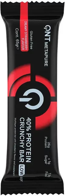 QNT Metapure Protein Crunchy Bar Cremige Erdbeeren Low Sugar 65 g - Bild 1