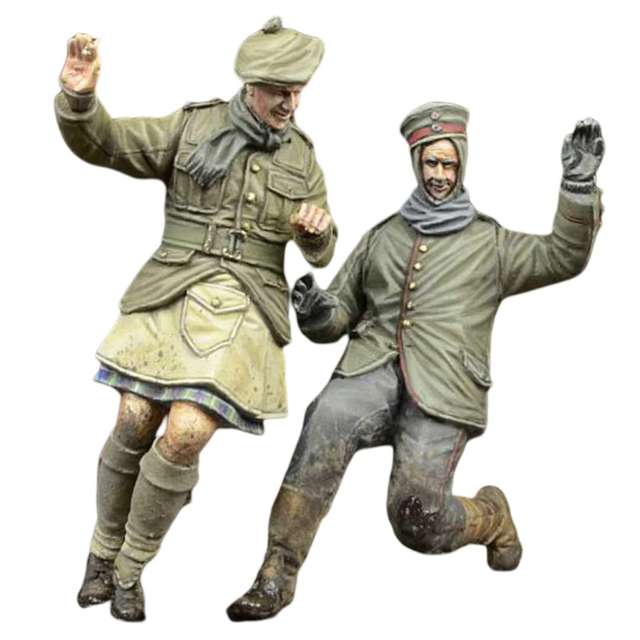 Resin-Soldatenmodell, deutsche und britische Soldaten beim Fußballspielen, Bausatz, 1/35 - Bild 3