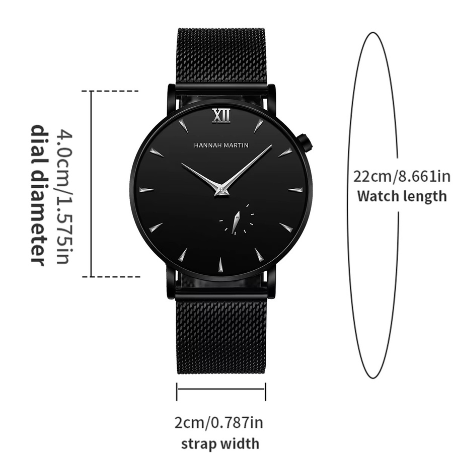 Hannah Martin Armbanduhr, Quarz, Edelstahl, 40 mm, Silber, Schwarz, Herren - Bild 4