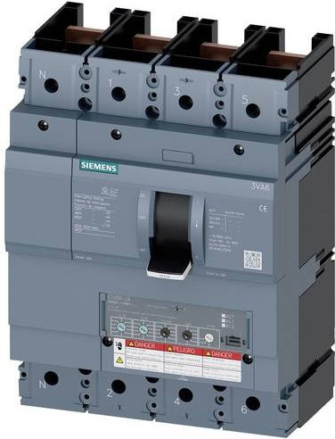 Siemens 3VA6460-7HN41-0AA0 Leistungsschalter in Grau mit einem Einstellbereich von 240 - 600A und einer maximalen Schaltspannung von 600 V/AC - Bild 1