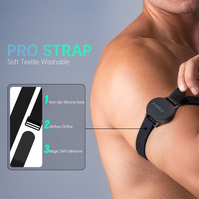 CYCPLUS Herzfrequenzsensor in Schwarz mit Bluetooth und ANT+ für Garmin Wahoo GPS Fahrradcomputer - Bild 1