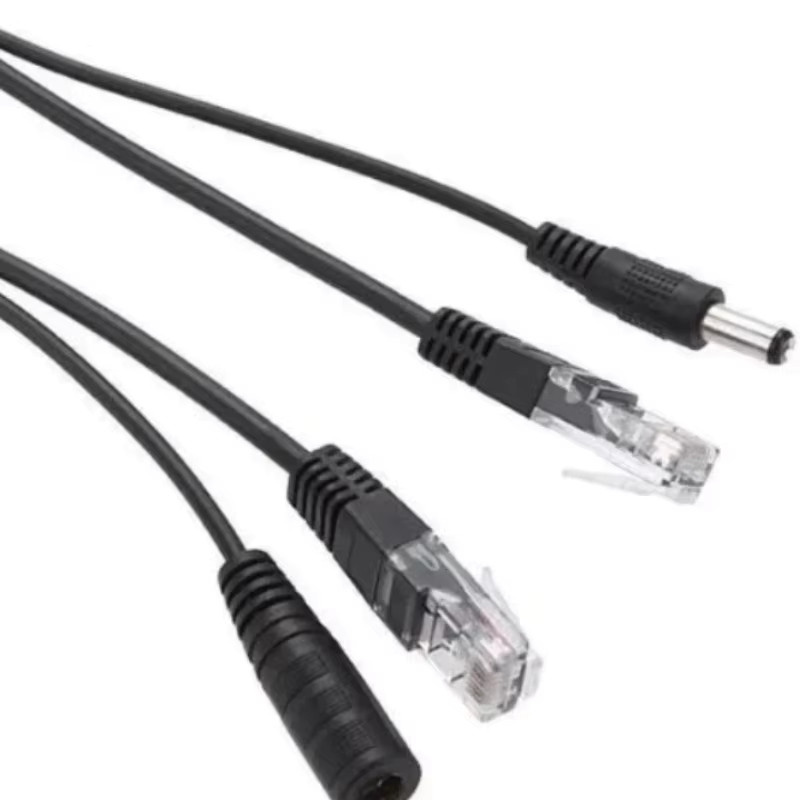 2-teiliges passives PoE-Injektor- und Splitter-Kit in Schwarz mit 5,5 x 2,1 mm DC-Anschluss für IP-Kameras und Netzwerkgeräte (12 V-48 V) - Bild 3