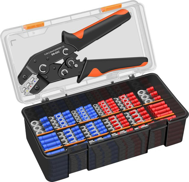 SANJIANG SN-02C Crimpwerkzeug-Set mit 460 Teilen für isolierte Drähte und elektrische Steckverbinder inklusive 17 Arten von Anschlüssen - Bild 1