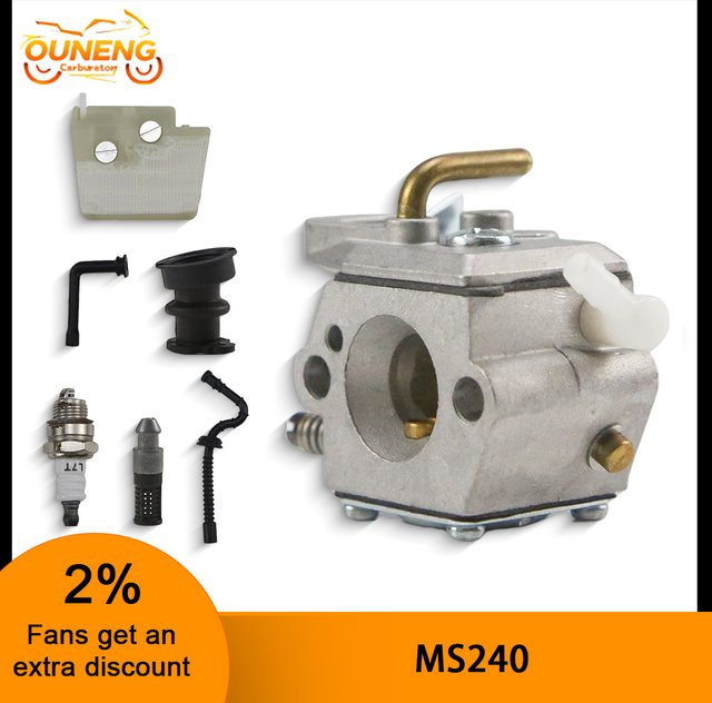 Vergaser WT-194 für Stihl Kettensägen MS240 MS260 024 026 024AV 024S in Silber - Bild 1
