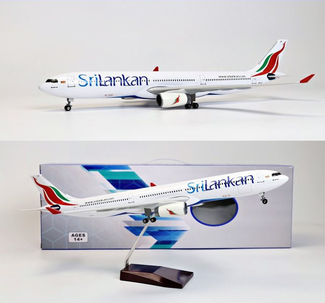 ZOCO Srilankan Airlines A330 Flugzeugmodell, Maßstab 1:135, Harz, Weiß, ab 14 Jahren - Bild 1