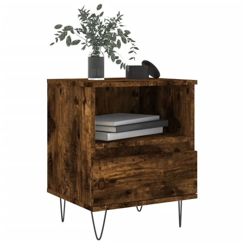 Vidaxl Nachttisch in Braun im Industrial Design aus Holzwerkstoff und Metall, B/T/H: 40 x 35 x 50 cm - Bild 5