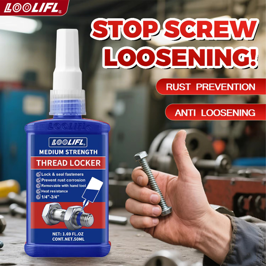 LOOLIFL Gewindesicherungsmittel Metall-Befestigungskleber mit mittlerer Festigkeit, 250ml, wasserdicht und korrosionsbeständig - Bild 2