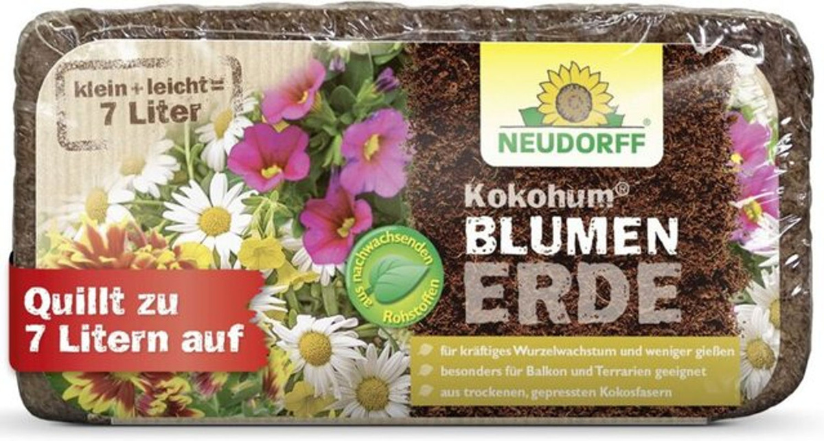 Neudorff Kokohum Blumenerde mit Kokosfaser für Blumen, Aussaaten und Terrarien, 7 l - Bild 2