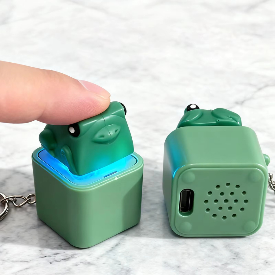 JOCESTYLE Frosch-Knurren-Fidget-Spielzeug, mit Sound und Lichtern, Grün - Bild 3