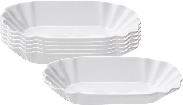 Ritzenhoff & Breker Pommes-Schalen Bianco in Weiß aus Porzellan, 6er Set, B: 20 cm, T: 12 cm - Bild 1