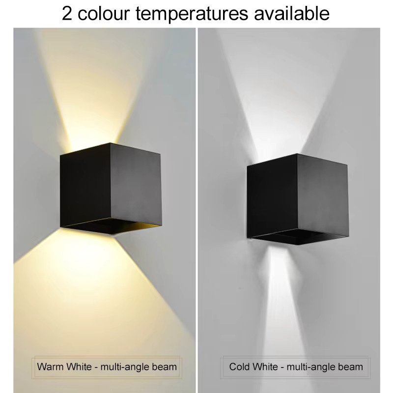 MARPOU LED-Wandlampe in Schwarz, moderne quadratische Außenleuchte mit verstellbarem Up-and-Down-Licht, 7 W, für Garten und Veranda - Bild 4