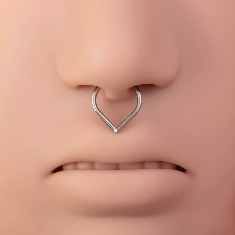 HONGTU BOBY JEWELRY Septum-Ring, Edelstahl, Unisex, Clip-On - Bild 2
