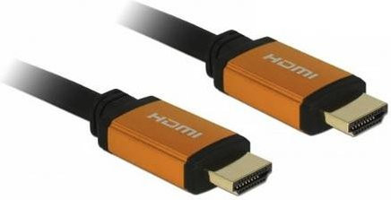 Delock HDMI Anschlusskabel 8K UHD in Schwarz und Gold, Länge: 2 m - Bild 1