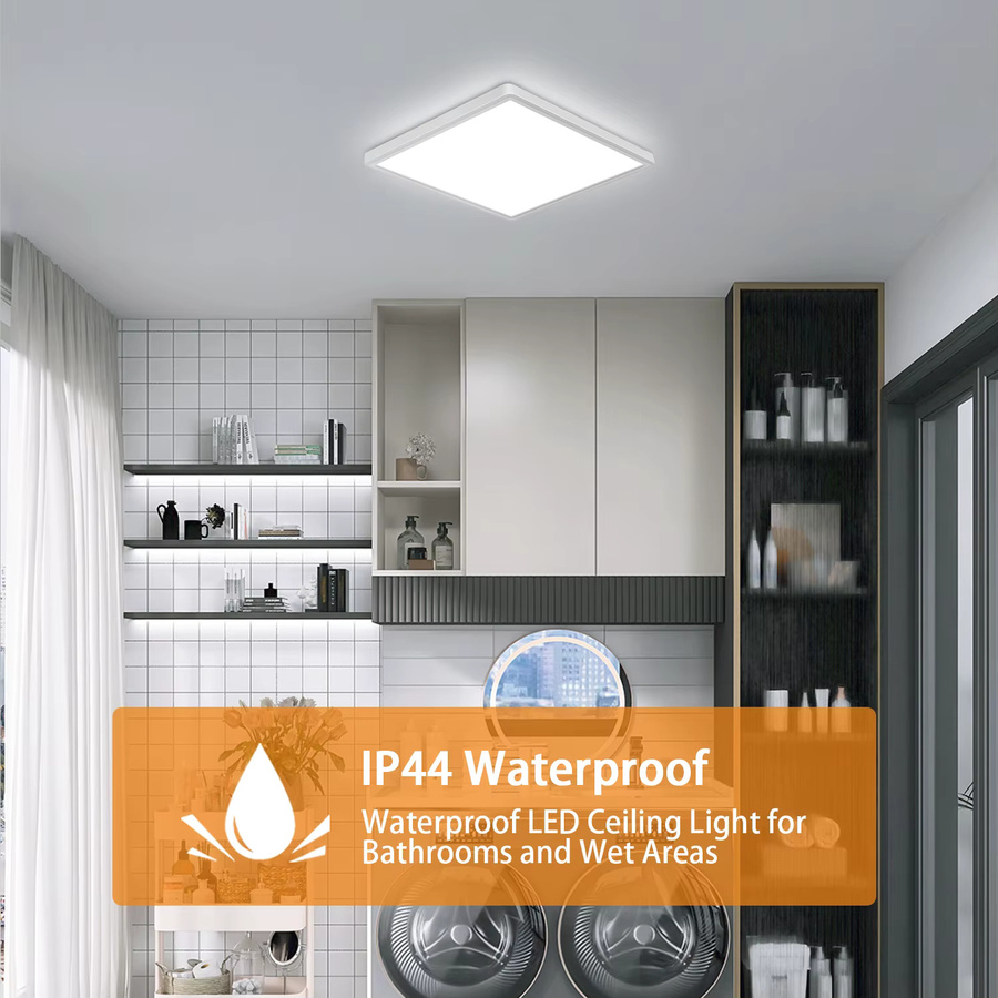 Moderne runde LED-Deckenleuchte in Weiß mit 24 W, IP54, Kaltweiß 6500 K für Badezimmer, Wohnzimmer, Schlafzimmer und Küche - Bild 1