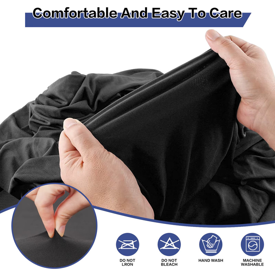 Hptmus Spandex-Tischdecke für rechteckige Klapptische, Schwarz, knitterfrei, 180 x 76 cm - Bild 1