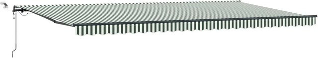 vidaXL Markisenstoff aus Polyester in Grün und Weiß gestreift, Breite: 600 cm, Tiefe: 350 cm, Höhe: 165 cm - Bild 1