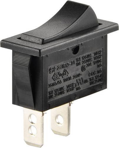 TRU Components TC-R13-91A-01 Wippschalter Schwarz 250 V/AC 10A 1 x Aus/Ein rastend - Bild 1