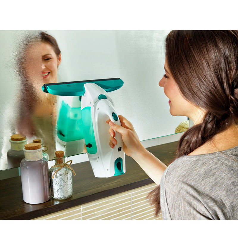 Leifheit Fenstersauger Dry & Clean in Weiß-Grün mit Stiel und Einwascher - Bild 4
