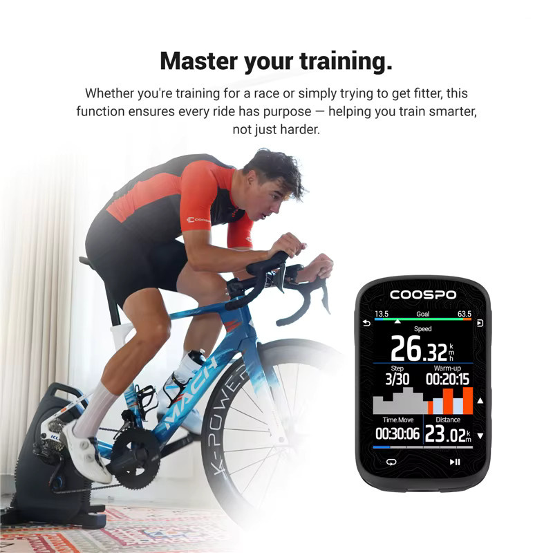 COOSPO CS600 GPS-Fahrradcomputer mit farbigem Karten-Touchscreen und Navigation in Schwarz und Bunt - Bild 2