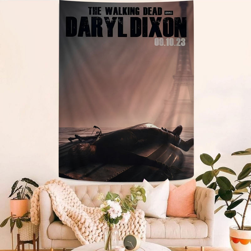 The Walking Dead Daryl Dixon Wandteppich Porträt Textil Wanddeko mehrfarbig - Bild 1