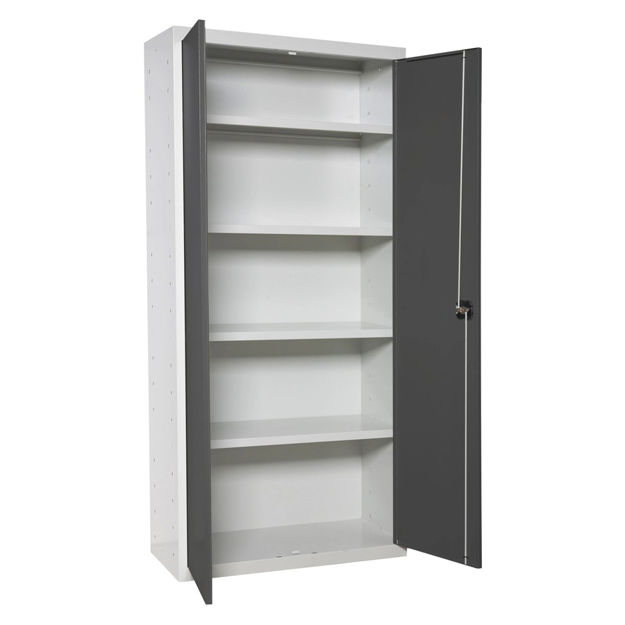 PROREGAL Stahlschrank AMEGO Metallschrank mit Flügeltüren in Anthrazit und Weiß, H x B x T: 180 x 60 x 40 cm - Bild 2